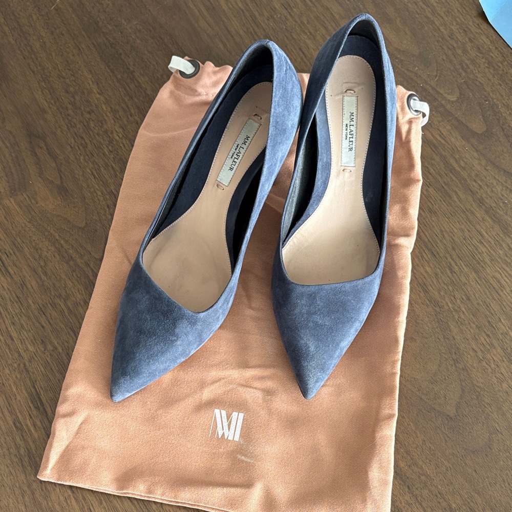 MM Lafleur Vanessa - Women's Blue Gray Suede Pumps - Size 37